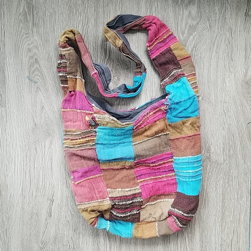 🔴Multicolor patchwork crossbody bucket bag